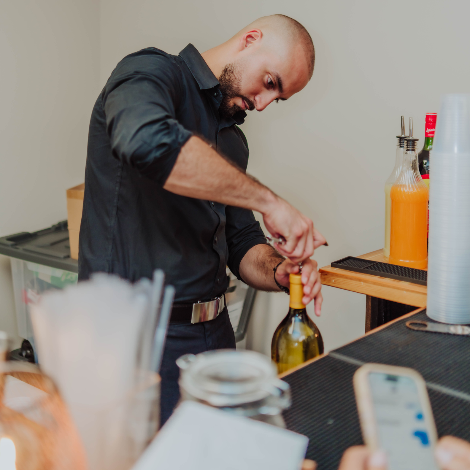 Professional Bartender at Work